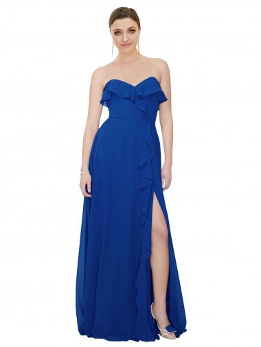 Shop Ruffled Chiffon Strapless Bridesmaid Dress Sydney