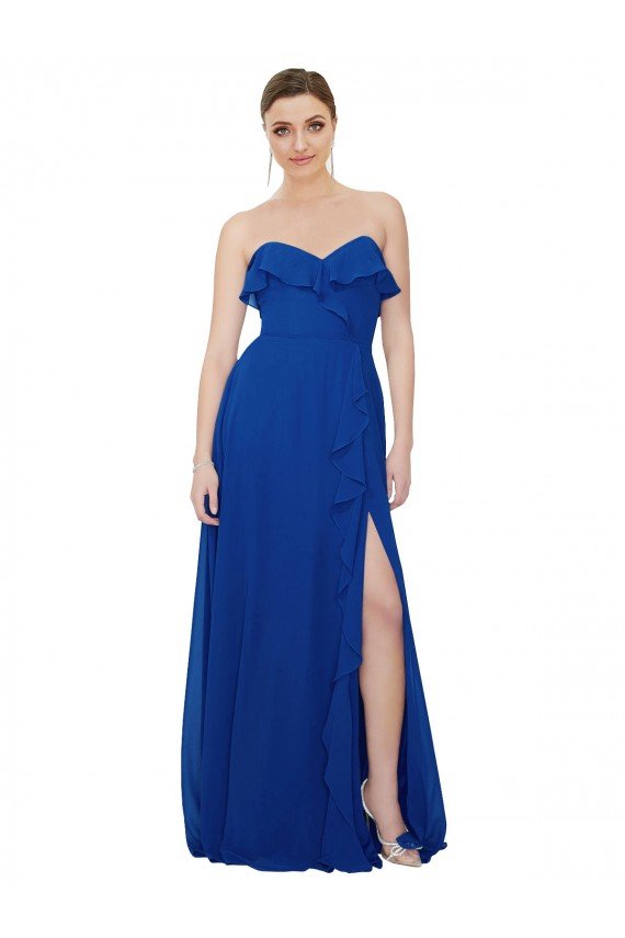 Shop Ruffled Chiffon Strapless Bridesmaid Dress Sydney