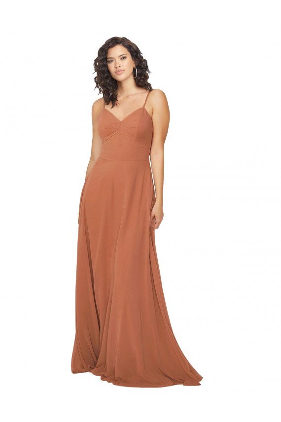 Chiffon Bridesmaid Dress with Tie Back Keyhole Sydney