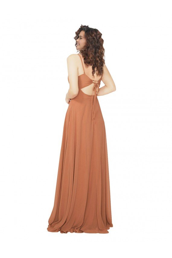 Chiffon Bridesmaid Dress with Tie Back Keyhole Sydney