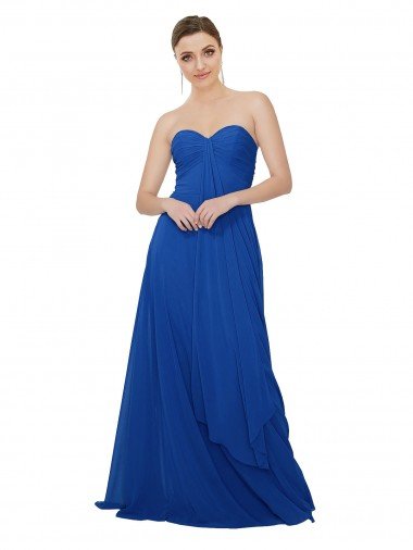Shop Strapless Sweetheart Draped Chiffon Bridesmaid Dress Sydney