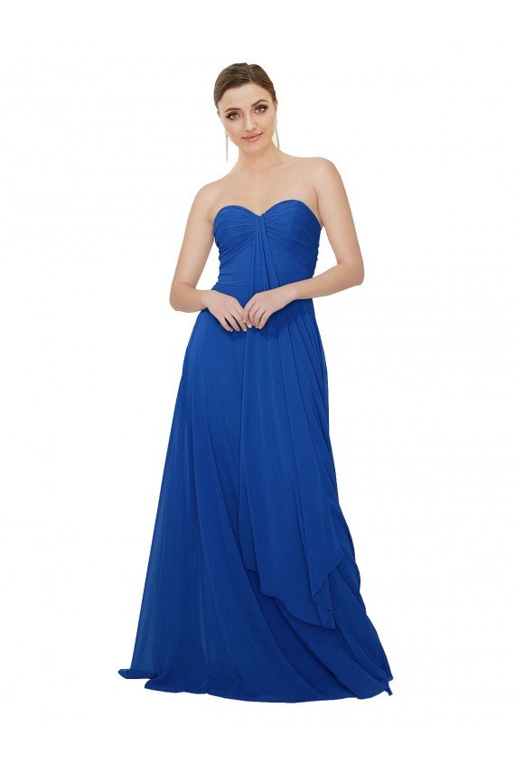 Shop Strapless Sweetheart Draped Chiffon Bridesmaid Dress Sydney