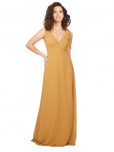 Boho Chiffon Bridesmaid Dress with Tied Straps Sydney