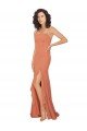 Shop Chiffon Square Neck Bridesmaid Dress with Ruffled Skirt Slit Sydney