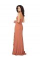 Shop Chiffon Square Neck Bridesmaid Dress with Ruffled Skirt Slit Sydney