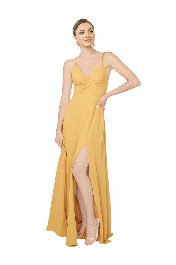 Shop Ruched Chiffon Bridesmaid Dress with Tie Back Detail Sydney
