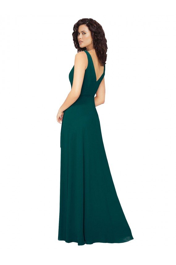 Shop V-Neck Chiffon Bridesmaid Dress with Front Skirt Slit Sydney