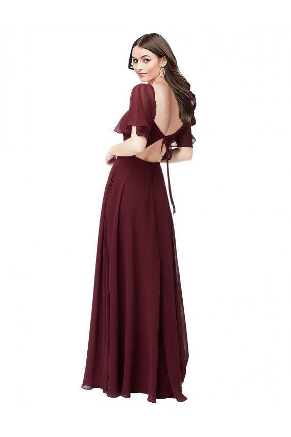 Chiffon Flutter Sleeve Sweetheart Bridesmaid Dress Sydney