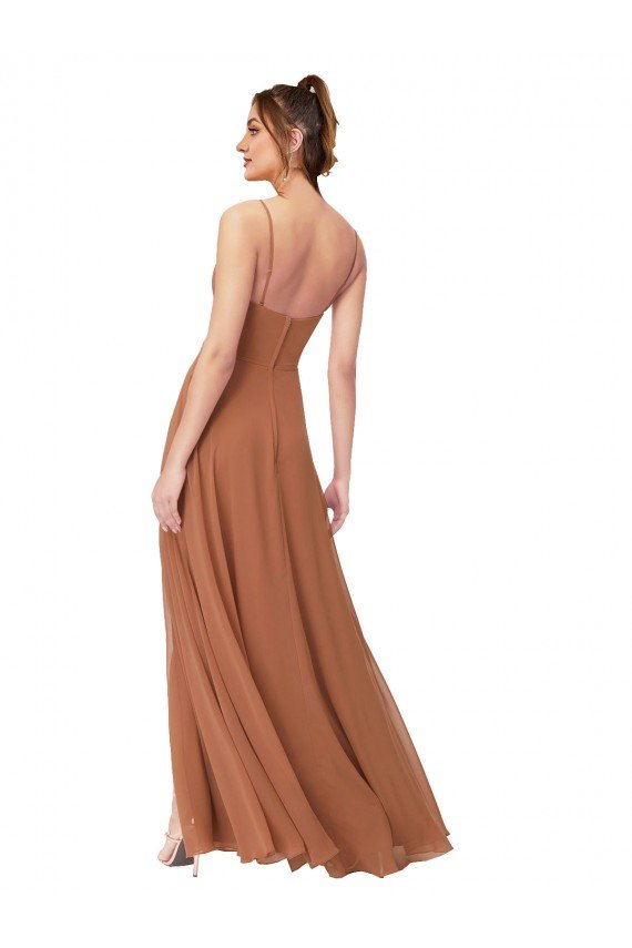 Shop Cowl Neck Chiffon Bridesmaid Dress with Front Slit Sydney