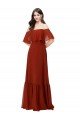 Shop Off the Shoulder Ruffle Chiffon Bridesmaid Dress Sydney