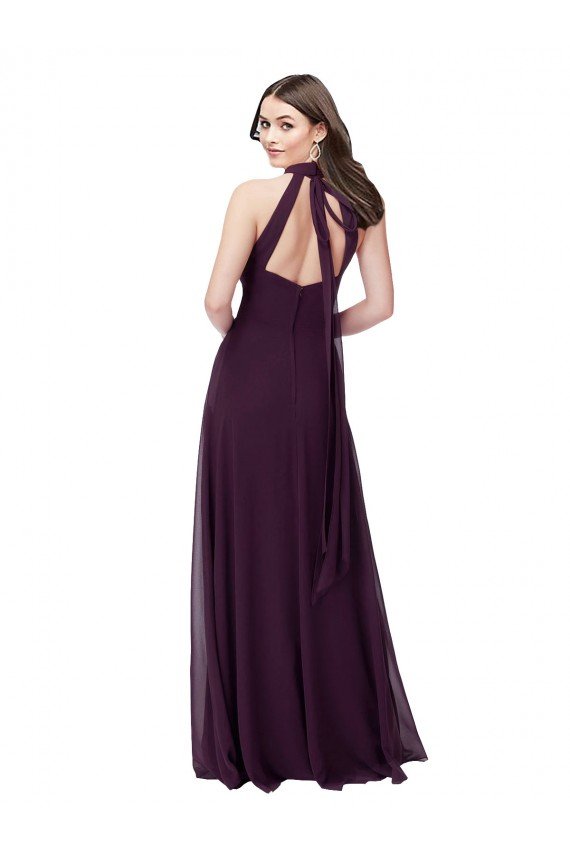 Chiffon High-Halter Bridesmaids Dress with Keyhole Back Sydney
