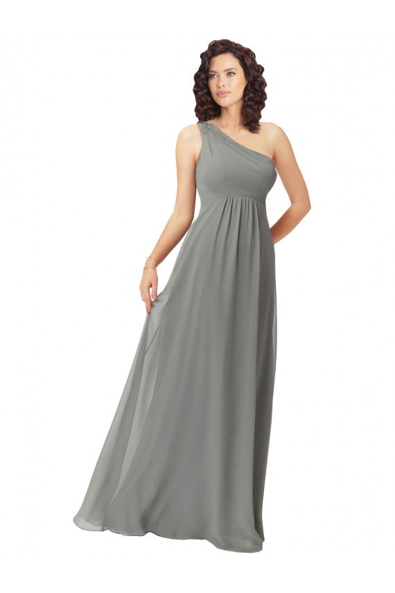 Shop Embroidered One Shoulder Chiffon Bridesmaid Dress Sydney