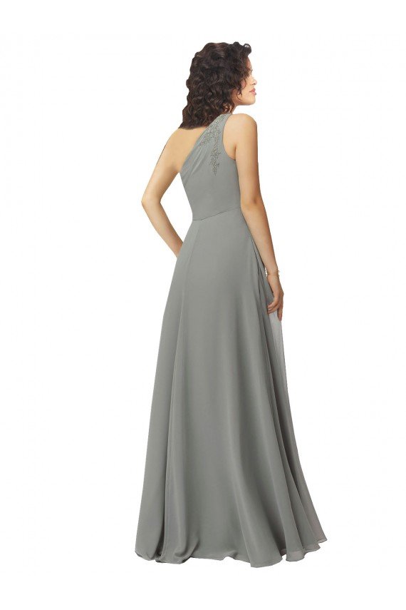 Shop Embroidered One Shoulder Chiffon Bridesmaid Dress Sydney