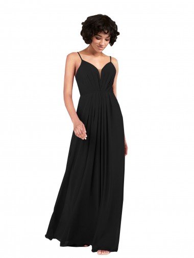Shop Simple V-Neckline Chiffon Formal Bridesmaid Dress with Pleated Skirt Sydney