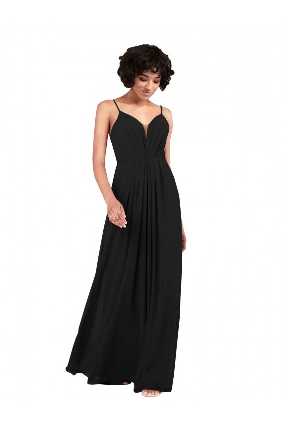 Shop Simple V-Neckline Chiffon Formal Bridesmaid Dress with Pleated Skirt Sydney