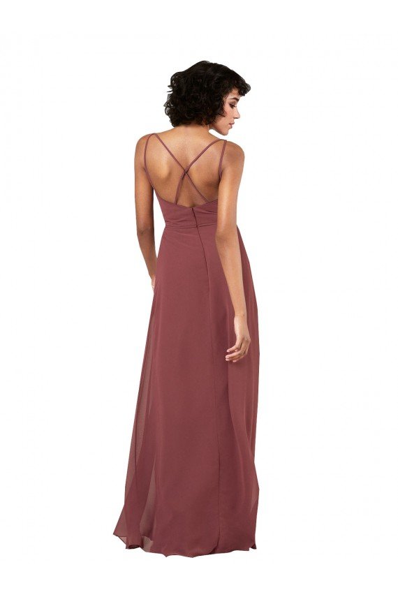 Shop Simple V-Neckline Chiffon Formal Bridesmaid Dress with Pleated Skirt Sydney