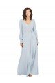 Shop Long Sleeve Chiffon Bridesmaid Dress with Bow Detail Sydney