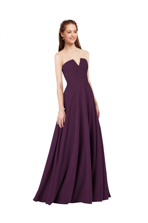Shop Strapless Chiffon Bridesmaid Dress with Notched Neckline Sydney
