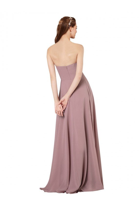 Shop Strapless Chiffon Bridesmaid Dress with Notched Neckline Sydney