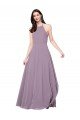 Floor Length Long Chiffon Bridesmaid Dress with Double Bow Feature Sydney