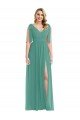 Shop Plunge Neckline Bow Shoulder Chiffon Maxi Bridesmaid Dress Sydney