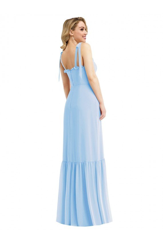 Shop Tie Shoulder Bustier Bodice Ruffle Hem Maxi Bridesmaid Dress Sydney