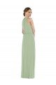 Shop High Neck Scarf Tie Blouson Bodice Maxi Bridesmaid Dress with Front Slit Sydney
