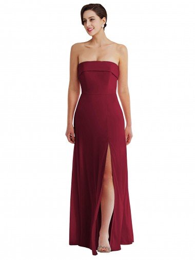 Shop Cuffed Strapless Maxi Formal Bridesmaid Dress with Front Slit Sydney