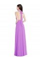 Halter Backless Maxi Formal Bridesmaid Dress with Button Ruffle Placket Sydney