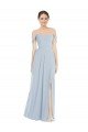 Shop Off the Shoulder Basque Neck Maxi Bridesmaid Dress with Flounce Sleeves Sydney