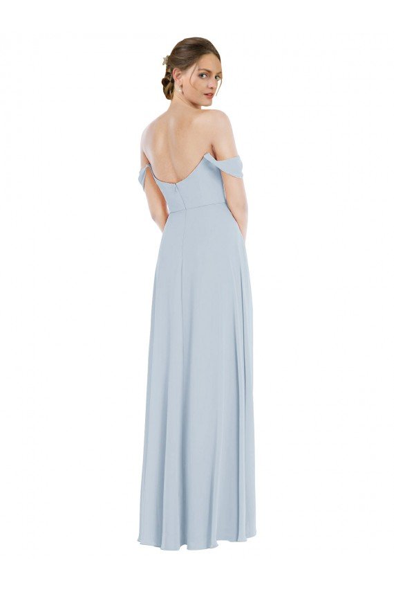 Shop Off the Shoulder Basque Neck Maxi Bridesmaid Dress with Flounce Sleeves Sydney