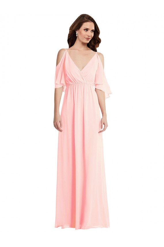 Cold Shoulder Draped Wrap Maxi Bridesmaid Dress Sydney