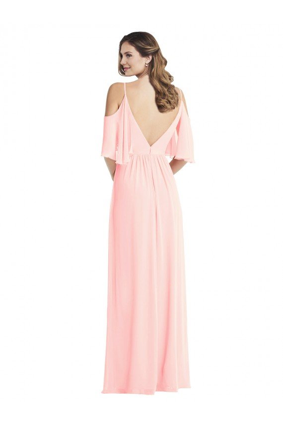 Cold Shoulder Draped Wrap Maxi Bridesmaid Dress Sydney