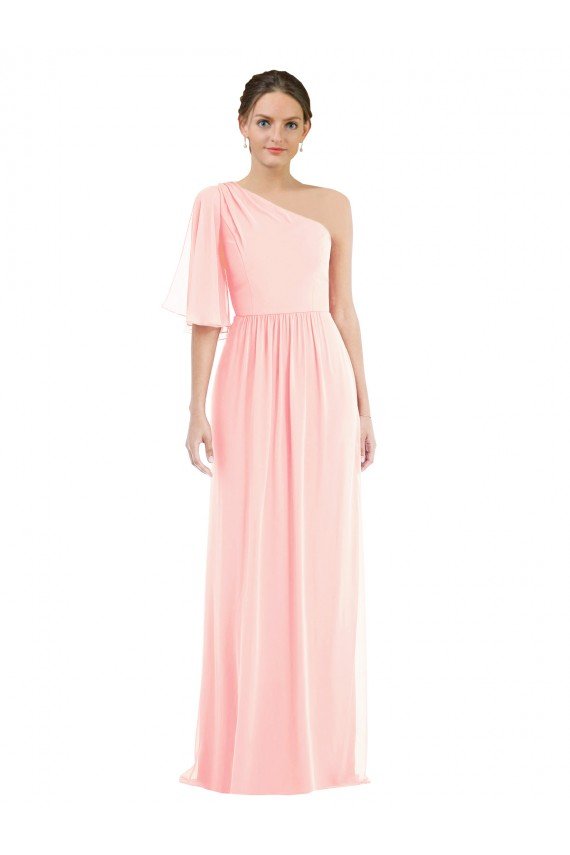 Shop One Shoulder Bell Sleeves Chiffon Maxi Bridesmaid Dress Sydney