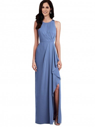 Shop Sleeveless Chiffon Bridesmaid Dress with Draped Front Slit Sydney