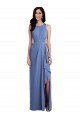 Shop Sleeveless Chiffon Bridesmaid Dress with Draped Front Slit Sydney