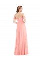 Shop Off the Shoulder Ruffle Cuff Sleeve Chiffon Maxi Bridesmaid Dress Sydney