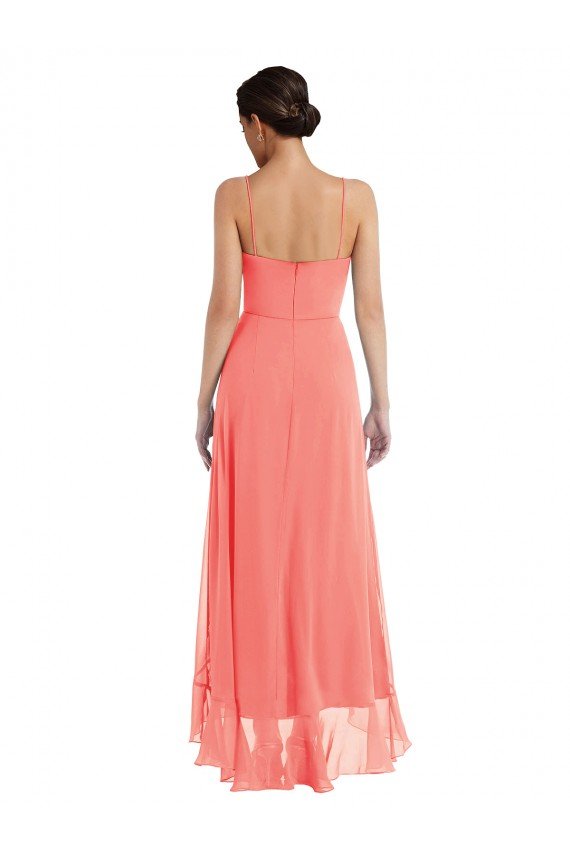 Shop Scoop Neck Ruffle Trimmed High Low Maxi Bridesmaid Dress Sydney