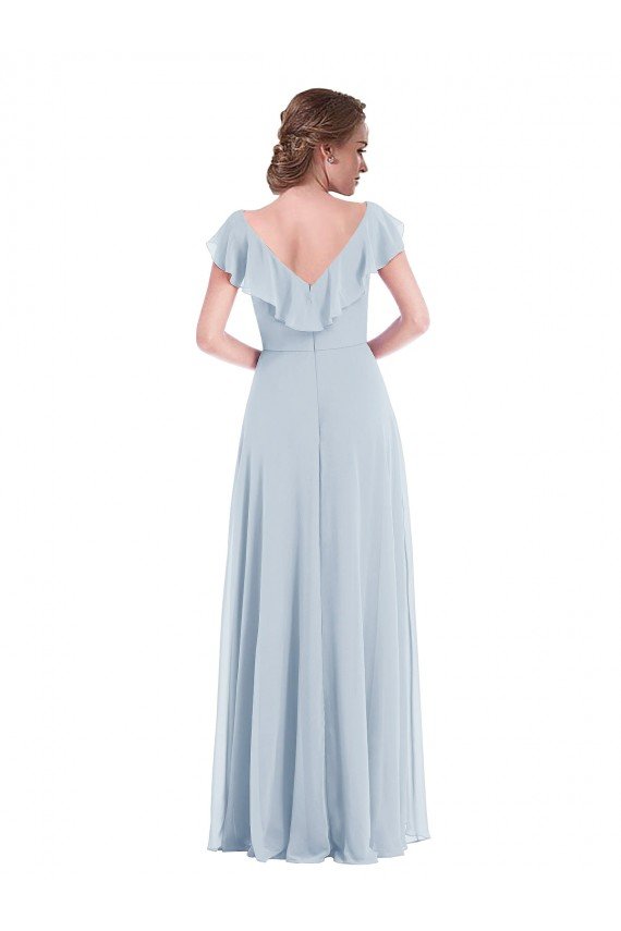 Shop Ruffle Trimmed V Back Chiffon Maxi Bridesmaid Dress Sydney