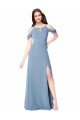 Shop High Neck Chiffon Bridesmaid Dress with Draped Sleeves Sydney