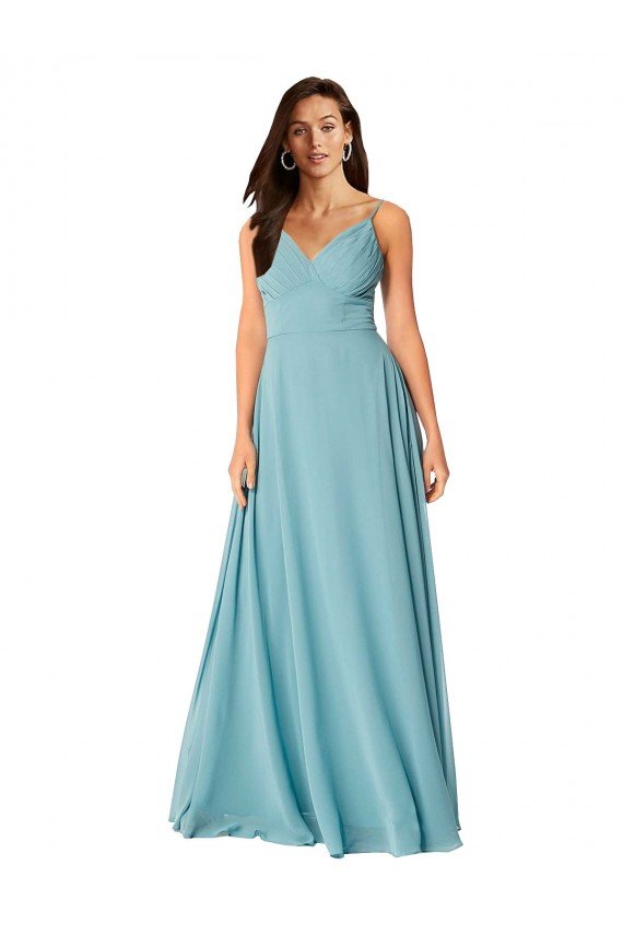 Shop Draped Empire V-Neck Chiffon Bridesmaid Dress Sydney