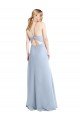 Shop Halter Neck Long Chiffon Bridesmaid Dress with Strappy Back and Daring Side Slit Sydney