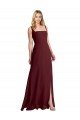 Shop Square Neckline Soft A-Line Chiffon Bridesmaid Dress with Side Slit Sydney