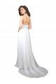 Shop Simple Halter Plunge V-Neckline Chiffon Beach Wedding Dress with High Leg Split Sydney
