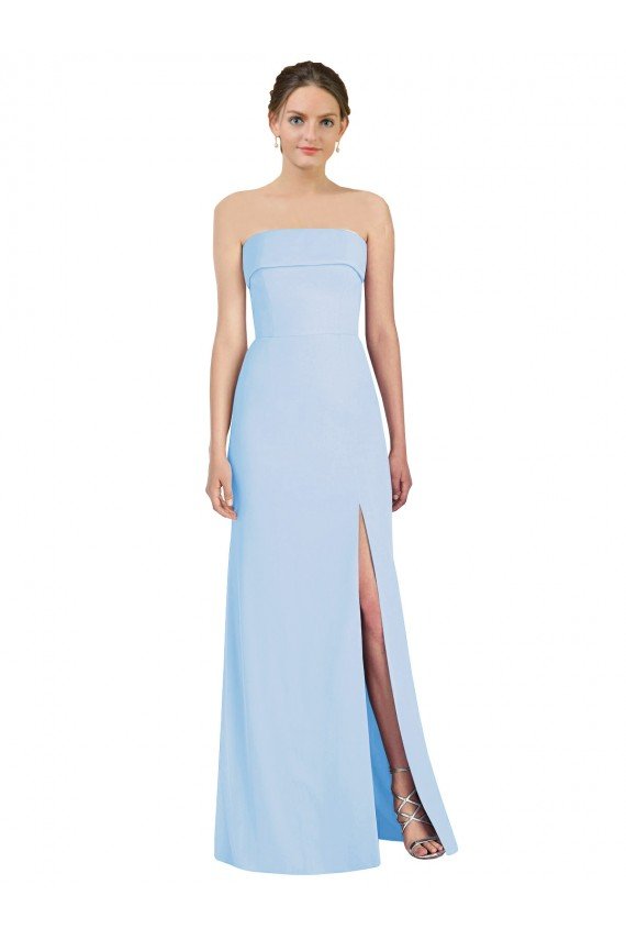 Shop Strapless Trumpet Chiffon Formal Bridesmaid Dress with Thigh high Slit Sydney