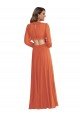 Shop High Low Ruffled Long Chiffon Cutout Bishop Sleeves Maxi Bridesmaid Dress Sydney