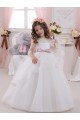 Shop Ivory Ball Gown Bateau Neck Long Chapel Train Sleeveless Flower Girl Dress Sydney
