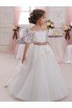 Shop Ivory Ball Gown High Neck Floor Length Short Sleeve Flower Girl Dress Sydney