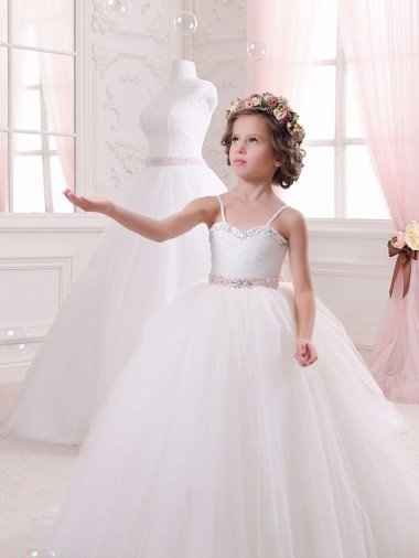 Shop Ivory Ball Gown Sweetheart Chapel Train Sleeveless Flower Girl Dress Sydney