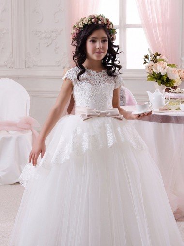 Shop Ivory Ball Gown Sweetheart Floor Length Sleeveless Flower Girl Dress Sydney